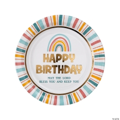 Religious Happy Birthday Paper Dinner Plates-8Pk