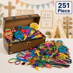 Treasure Chest with BIG Religious Toy Assortment - 251 PC