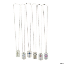 Religious Verse Dog Tag Necklaces 12 Pk
