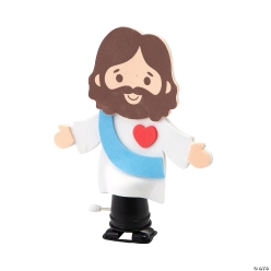 Religious Walking Jesus Wind-Up Craft Kit-12Pk