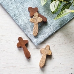 Religious Wooden Comfort Pocket Crosses-12Pk
