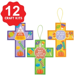 Christian Halloween Foam Cross Sign Craft Kit - 12 pk
