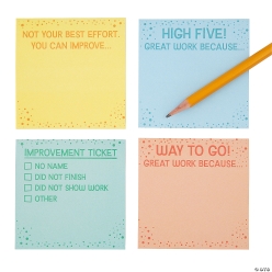 Teacher-Student Feedback Response Sticky Note Pads-12Pk