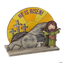 Colour Your Own 3D Resurrection Wood Craft Kit-12Pk