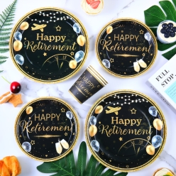 Happy Retirement Tableware Kit 24pcs