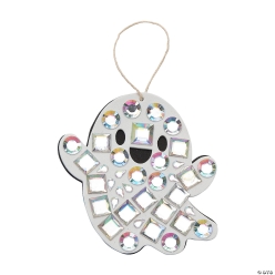 Disco Ghost Mosaic Ornament Craft Kit-12Pk