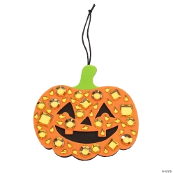 Disco Jack-O'-Lantern Rhinestone Ornament Craft Kit-12Pk