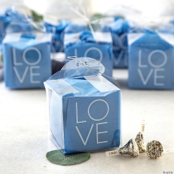Love Clear Favour Boxes with Ribbon-96Pk