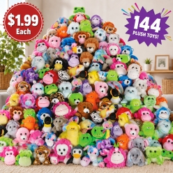 10.4 to 18cm Plush Assortment - 100 Pack