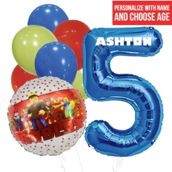 Roblox PERSONALIZED Name & Single Age Balloon Bouquet