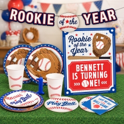 *Baseball 1st Birthday PERSONALIZED Party Pack for 16