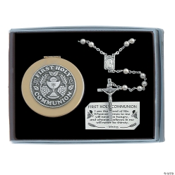 First Communion Crystal Rosary & Keepsake Box
