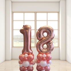 40% OFF: Rose Gold 18th Birthday Airfill Balloon Column