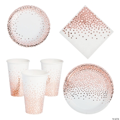 Rose Gold Dot Tableware Kit for 24 Guests