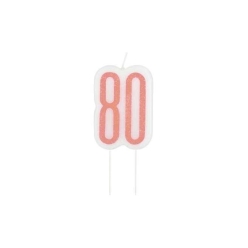 Age 80 Rose Gold Glitz Candle