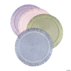 Round Fringe Pastel Placemats - 12Pk