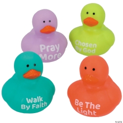 Religious Inspirational Message Rubber Ducks-24Pk