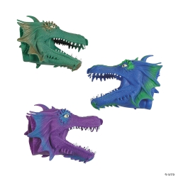 Dragon Rubber Hand Puppets - 12Pk