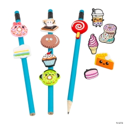 Sweet Treats Themed Rubber Pencil Charms Assortment-24Pk