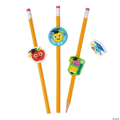 Elementary Grad Rubber Pencil Charms-48Pk