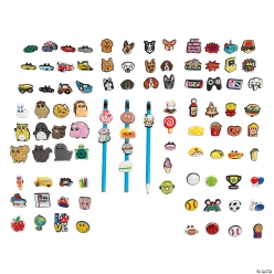 Classroom Reward Rubber Pencil Charms Assortment-192Pk
