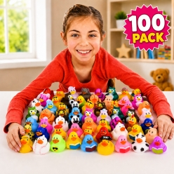 *BULK Cute Rubber Duckie Assortment - 100 PACK