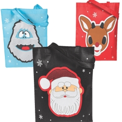 Rudolph Jumbo 73cm KEEPSAKE Fabric Tote Bags-3Pk