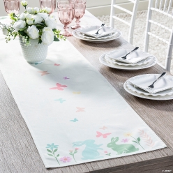 Enchanted Garden Bunnies & Butterflies Fabric 6FT Table Runner