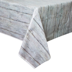Rustic Wood Textured Plastic Table Cover 54