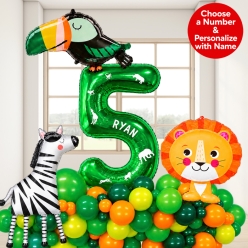 *Safari 7 FT Deluxe Airfill Personalized Balloon Column Kit