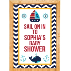 Nautical Baby Shower PERSONALIZED Giant Vinyl Keepsake Door Sign