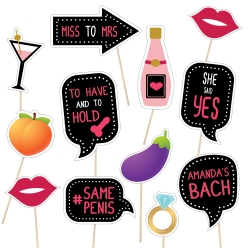 Bachelorette Same Penis Forever Custom Photo Props 12pk