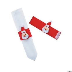 Santa Napkin Rings - 12Pk