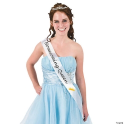 Prom White Homecoming Queen Satin Sash