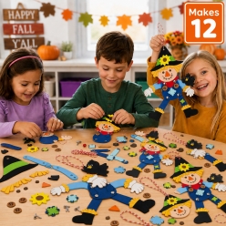 Scarecrow Puppet Character Foam Craft Kit-12Pk