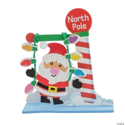 Santa Swinging on Lights 3D Craft Kit-12Pk