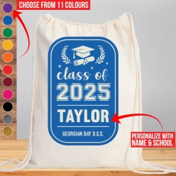 70% OFF: Class 2025 School Personalized Drawstring Backpack