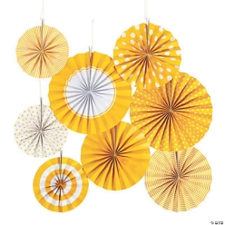 Yellow Hanging Fan Assortment-8Pk