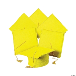 Bulk Kid's Yellow Elementary Graduation Mortarboard Hats-36Pk