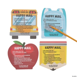 School Icon Teacher Happy Mail Notepad Set-4Pk