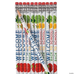 Wooden Welcome Back to School Pencils - 24Pk