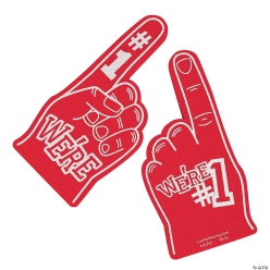 Red School Spirit Foam Hands - 12 Pk