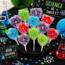 Science Party Atom Fruit Lollipops - 12pk