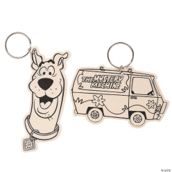 Colour Your Own Unfinished Wood Scooby-Doo Keychains - 12Pk