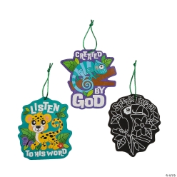 Jungle VBS Magic Colour Scratch Ornament - 24Pk