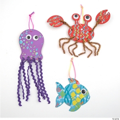 Magic Colour Scratch Sea Creature Ornaments-12Pk