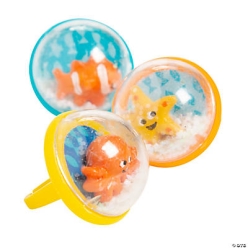 Sea Life Snow Globe Rings - 12Pk