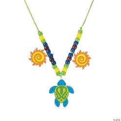 Sea Turtle Wood Beaded Necklace Craft Kit-12Pk