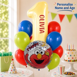 Sesame St. PERSONALIZED Name & Age Balloon Bouquet