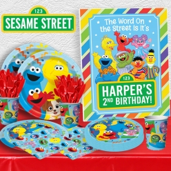 *Sesame Street Fun PERSONALIZED Party Pk for 8